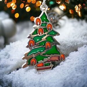 Vtg Stained Glass Christmas Tree Ornament Russ Berrie Holiday Highlights Acrylic